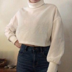 White cropped sweater